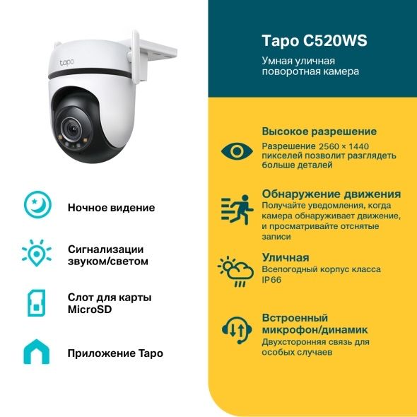 Wi Fi камера Tp-Lin Tapo C520WS
