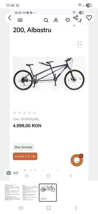 Bicicleta noua in tandem
