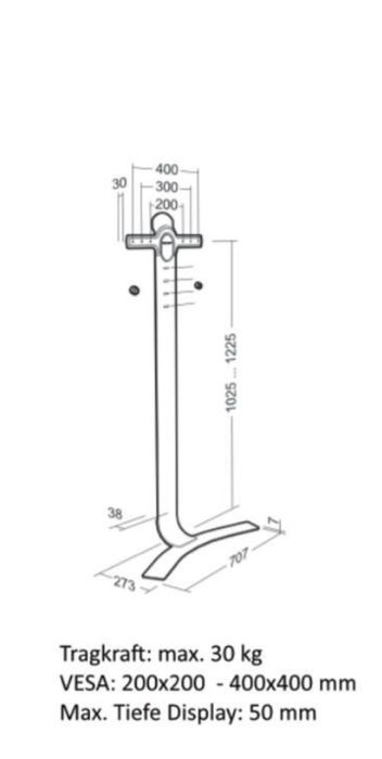 Стойка за стена за телевизор - БЕЗ пробиване - 30-65 инча