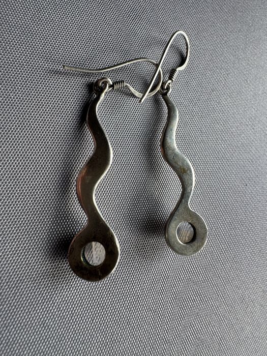 Cercei din argint si piatra lunii