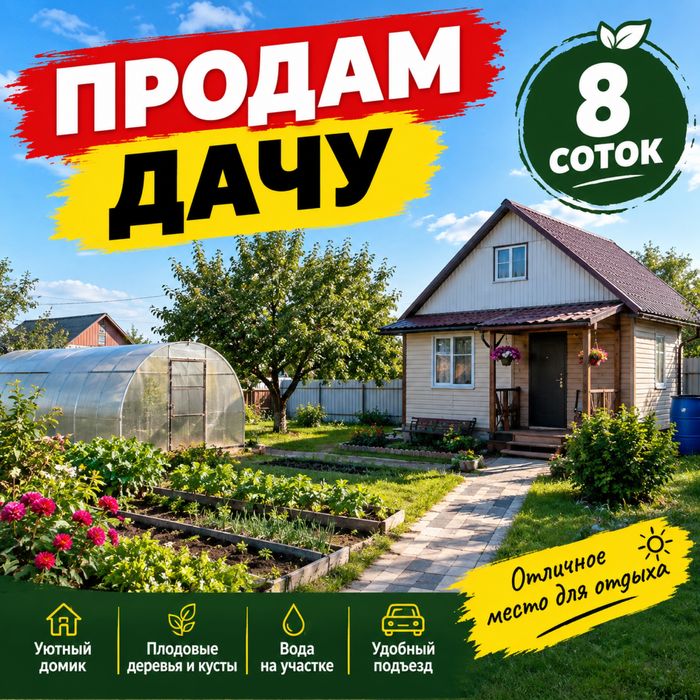 Продам дачу 8 соток огорожен профлистом
