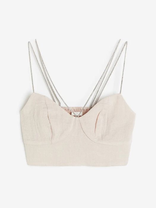 Бежов кроп топ H&M