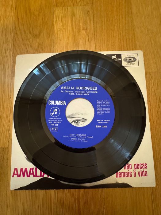 Doua viniluri EP de colectie cu autograf Amalia Rodrigues, 1976, foarte rare