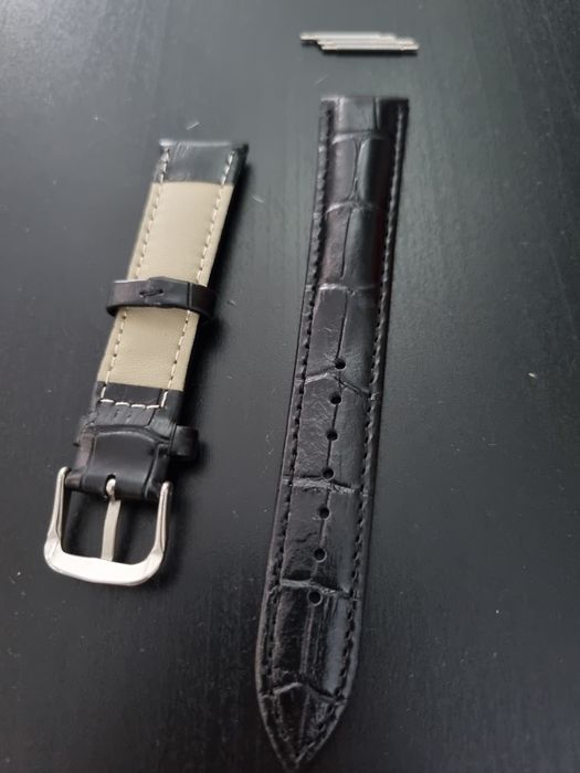 НАМАЛЕНА! Каишка за часовник / естествена кожа / черна / НОВА