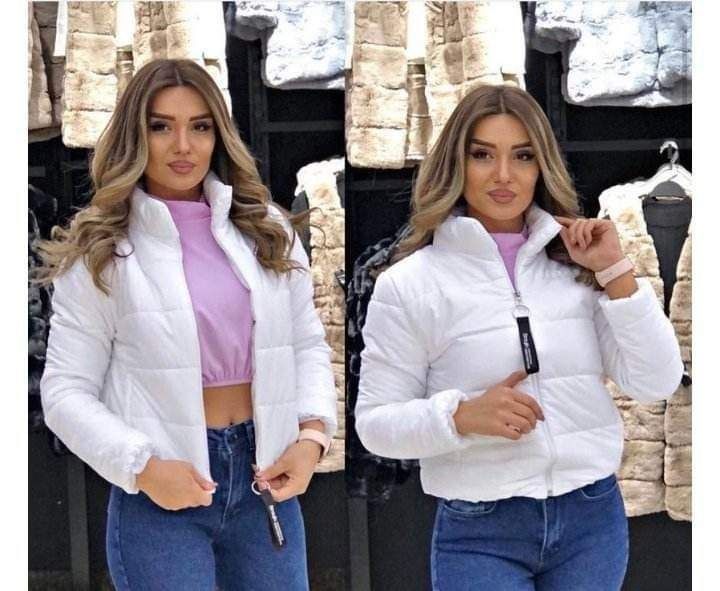 Geaca scurta în talie pentru fete pe alb și negru