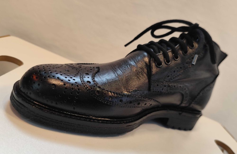 Ghete lace up brogue 40 Lav Artigianale piele naturala moale navy