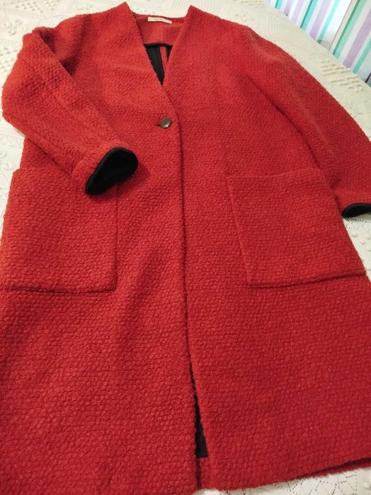 Червено палто ZARA Trafaluc –  размер L - XL