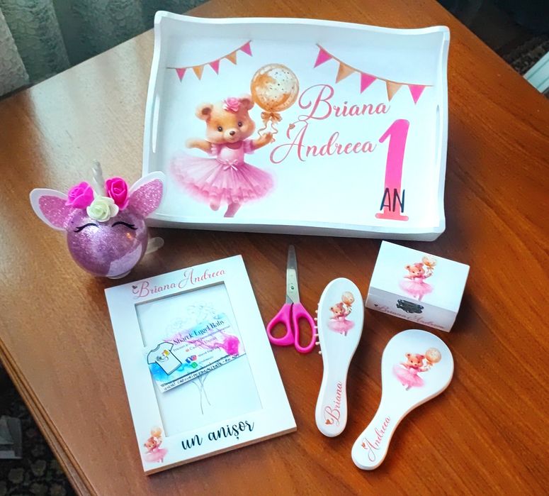 Taviță Moț set 1 an prima aniversare deco Personalizat Cadou amintire