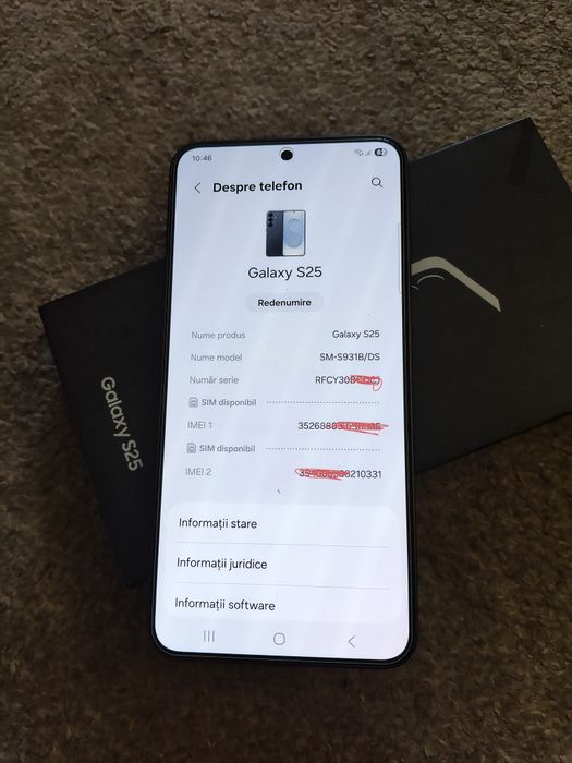 Samsung S25 impecabil baterie nefolosită, desigilat acum cateva zile kg off + garanție 12 luni soft