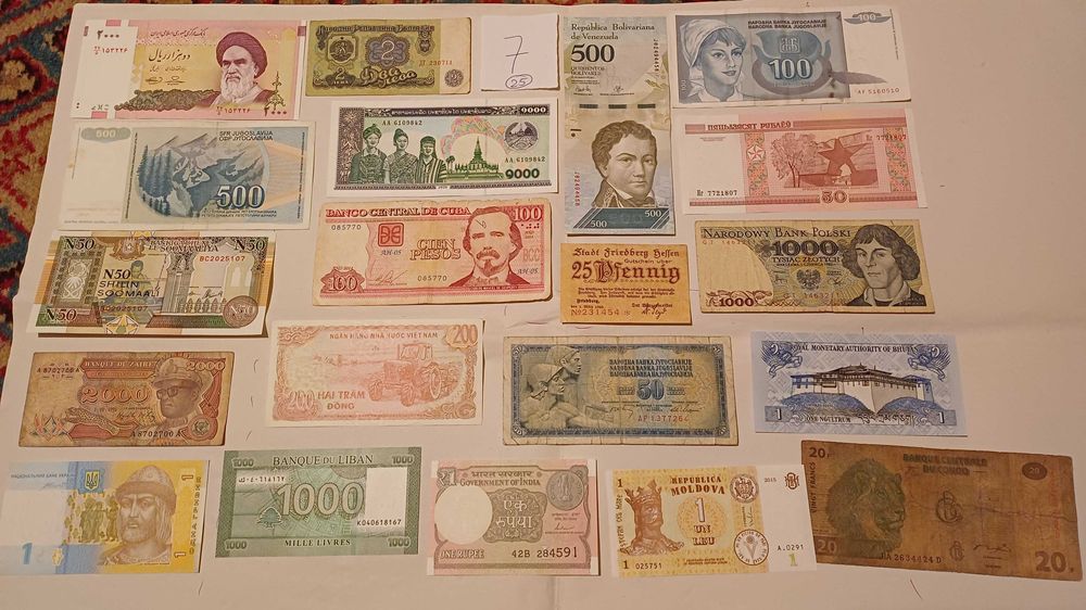 Bancnote loturi 20 bucăți/necirculate și circulate