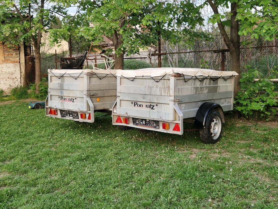 Remorca Pongratz 800kg frână modulara cu înălțătoare prelata 750kg R13