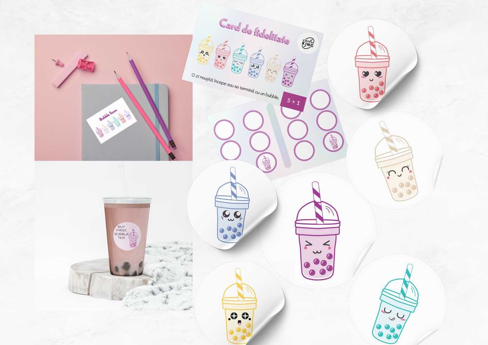 Flyere, cărți de vizită, stickere, thank you cards, postere, etichete