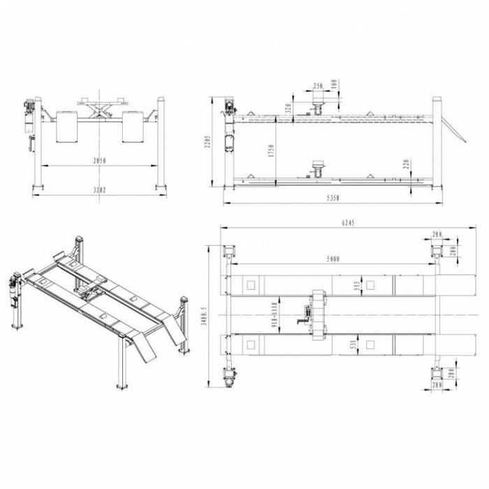 Elevator cu 4 coloane 5 tone 380V, cod-ST8109-380V