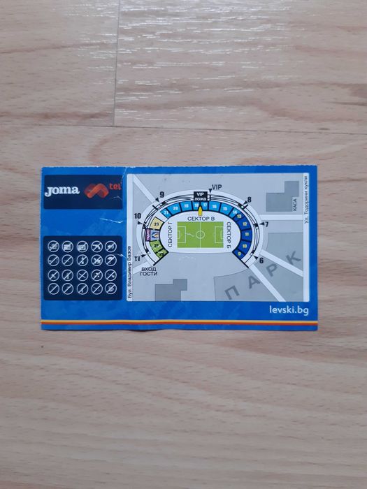 Билети от мачове на различни отбори, много стари