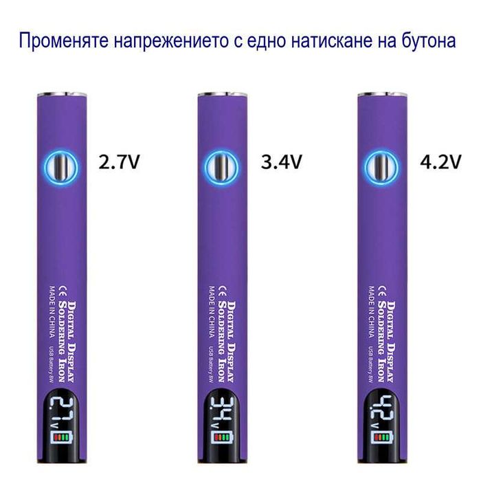 Преносим цифров поялник, регулиране на температурата, USB-C зареждане