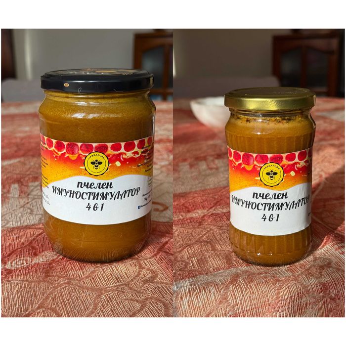 Пчелен прашец, клеева тинктура, клей/прополис, пчелен мед и продукти