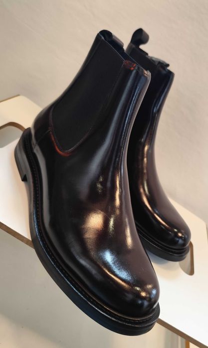 Ghete chelsea 44 premium Massimo Dutti NOI piele naturala burgundy