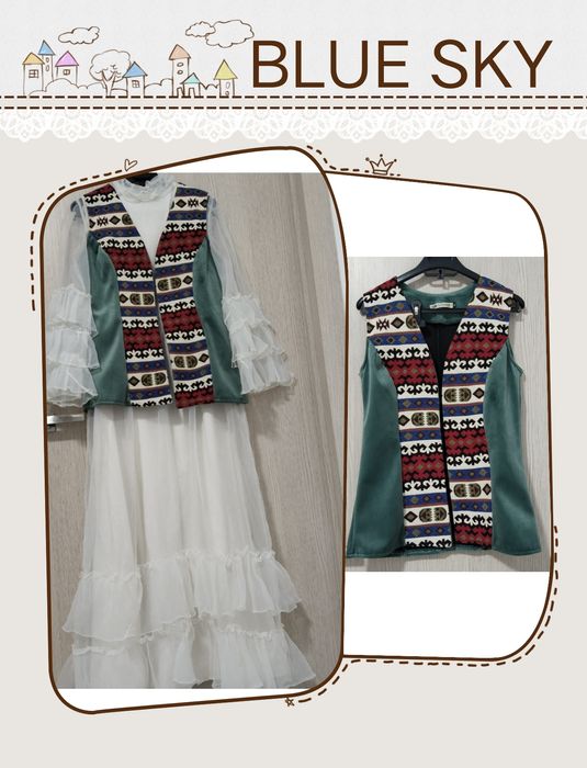 Қазақша көйлек тақиясымен. Женский