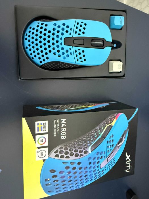 Мышь xtrfy M4 RGB Miami Blue, USB