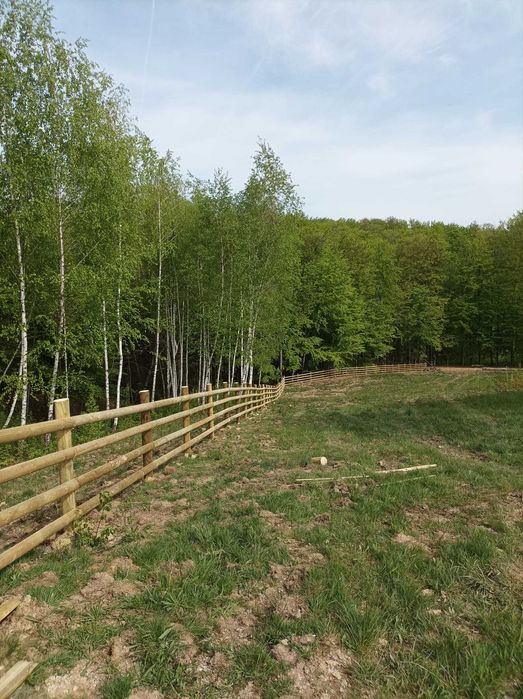 Gard din lemn rotund rustic tratat! - TIP RANCH AMERICAN - SEMIROTUND