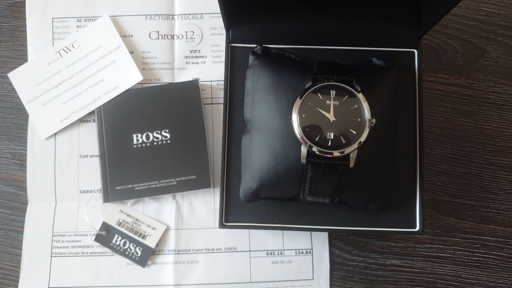 Hugo Boss ceas bărbați clasic elegant negru quartz