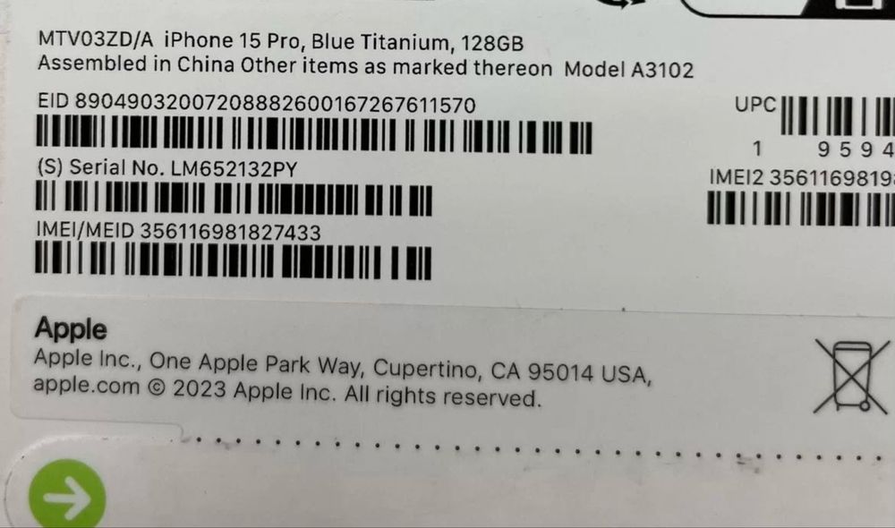 Apple iPhone 15 Pro 128gb