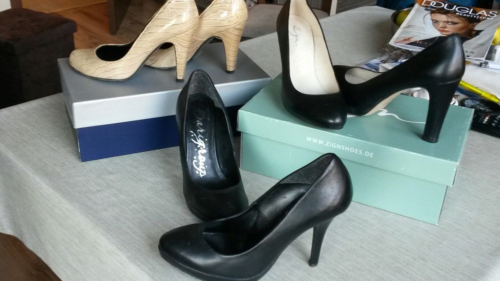 Обувки на ток, естествена кожа