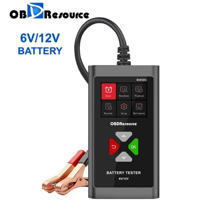 Професионален тестер за акумулатор, товарна вилка 6V-12V