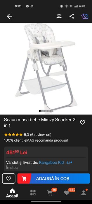 Scaun masa bebe stare foarte bună