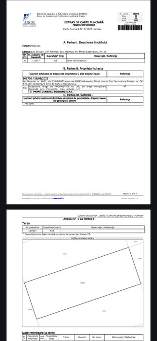Teren cu proiect si autorizare de construcție