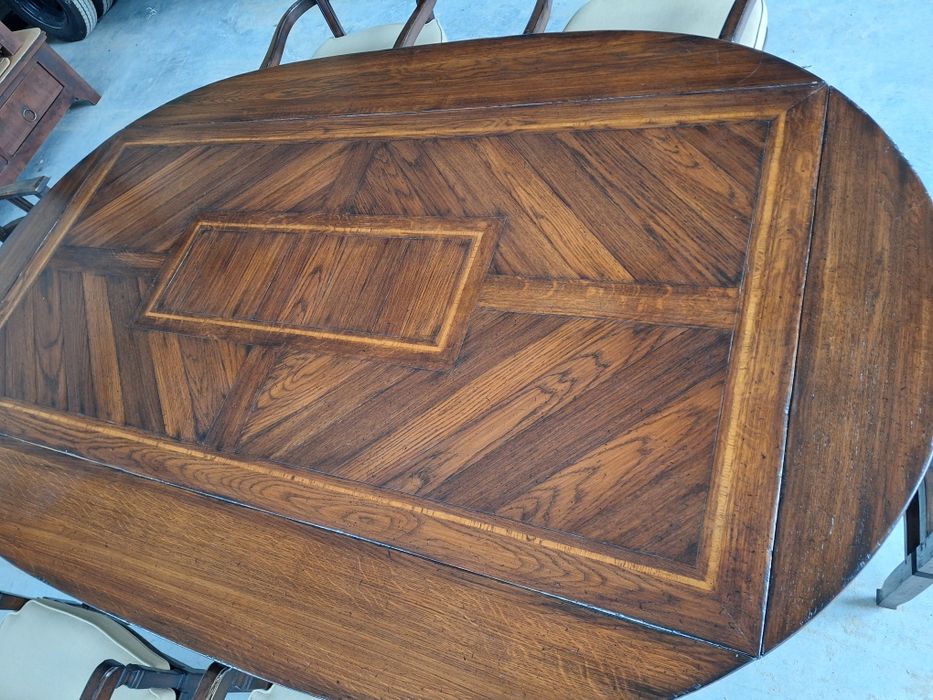 Голяма трапезна Дъбова маса със 6 стола