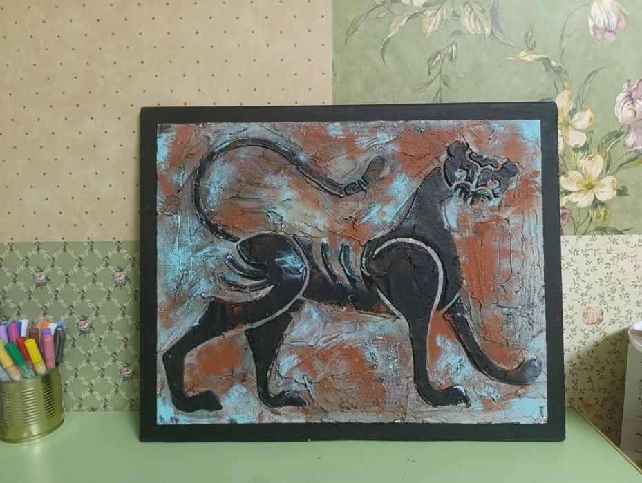 Рельефная картина "Кошка"