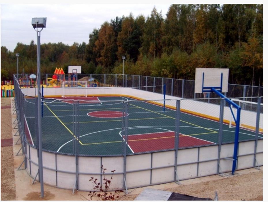 Хоккейный корт, сборка и установка