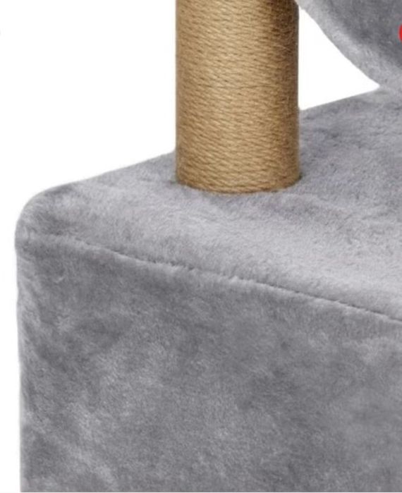 Драскалка за котки XL, 90 см – 4 нива с къщичка, тунел, играчки и сизалови колони