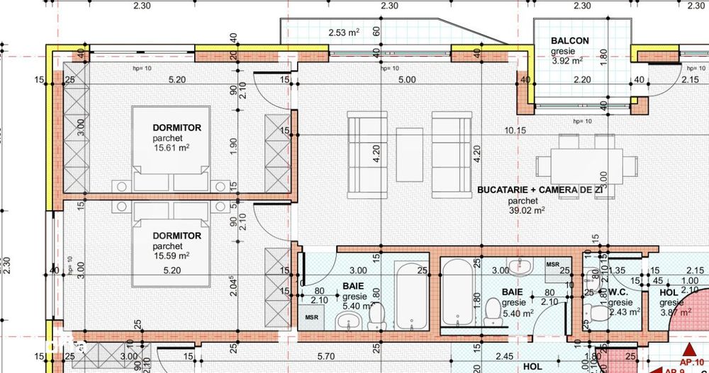 Apartament 3 camere, 82mp, bloc nou, zona Giulia