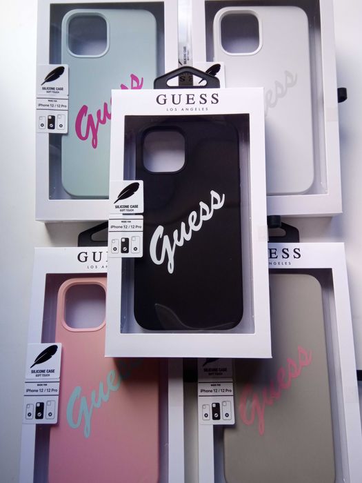 Гръб Guess Silicone Vintage за iPhone 12, iPhone 12 Pro