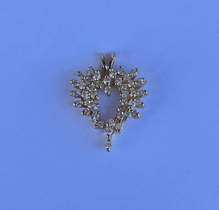 Pandant din aur galben 14k cu diamante naturale