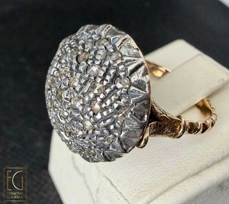 Inel din aur și argint, decorat cu diamante, sfârșitul sec. XIX