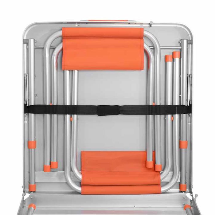 Set camping, masa reglabila pe inaltime cu 4 scaune pliabile