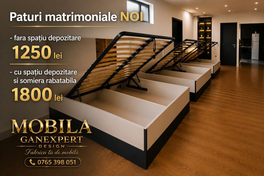Paturi matrimoniale din stoc sau pe comanda