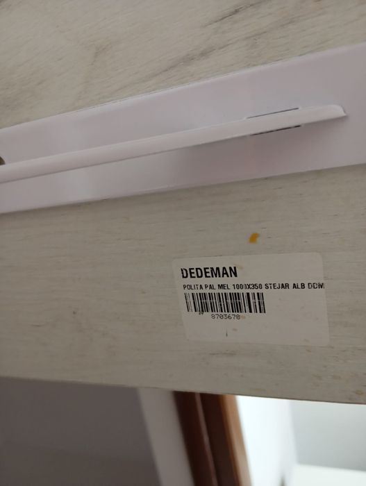 Polita PAL melaminat alb K524, 1000 x 350 x 16 mm, pentru polita suspendata cu consola metalica