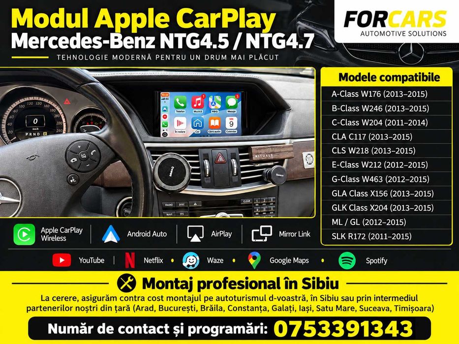 Modul Apple CarPlay Android Auto Mercedes NTG 4.5 A B CLA C E CLS GLA