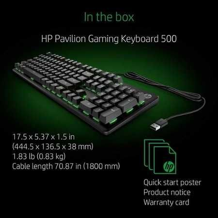 Tastatura mecanica HP Pavilion GAMING Keyboard 500, Negru
