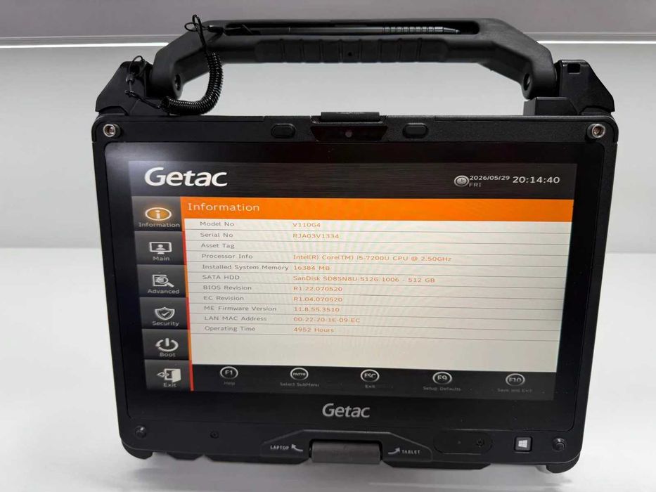 Laptop SH GETAC v110 g4 Fully Rugged i5-7200U SSD 512Gb 16GB Ram diagnoza auto touchscreen