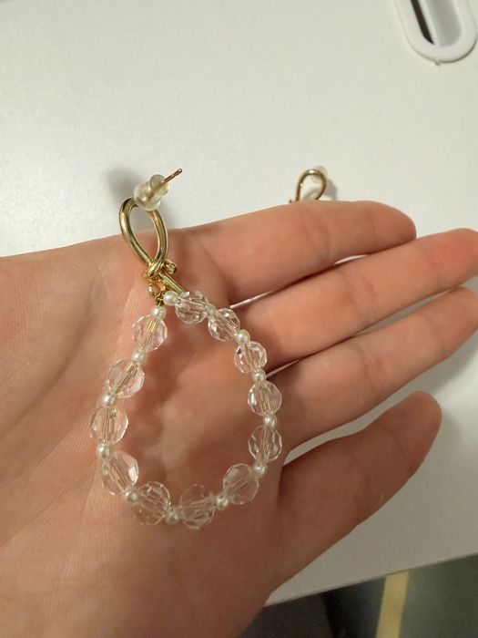 Обеци златни перла