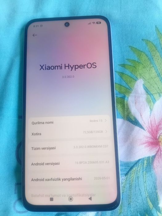 Redmi 15 sotiladi aybi yoʻq ishlashlari chotkiy