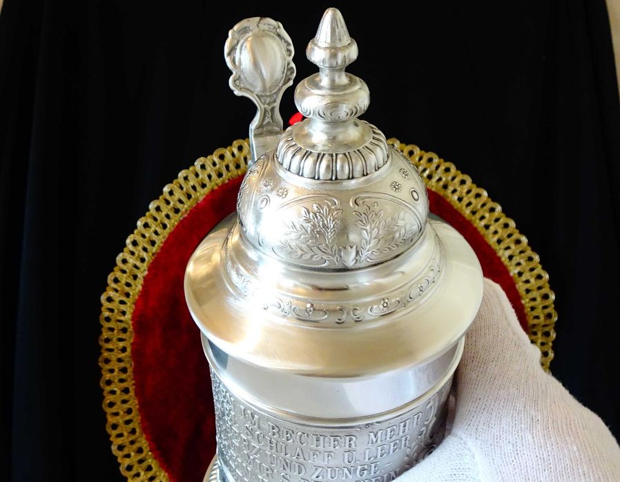 Халба от калай Lindenwirtin,семейство,калаена сватба.