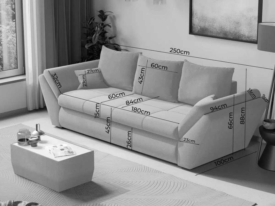 Canapea Extensibila Rawa Gri Deschis - Transport Gratuit in 4-10 zile