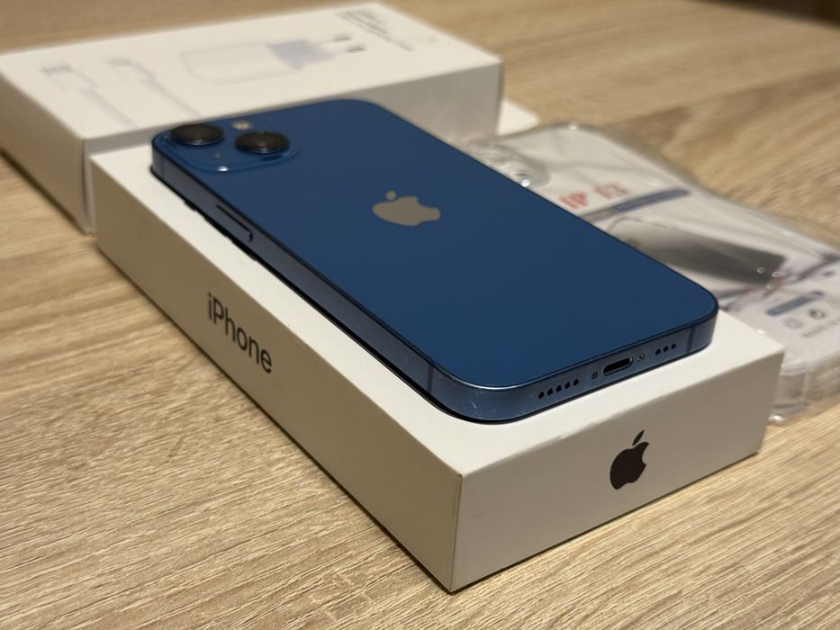 iPhone 13 128GB Blue Baterie Nouă 100% + Încărcător Fast + Husă