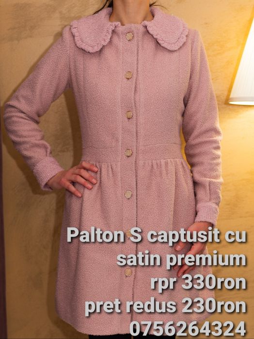 Palton 99lei boucle  satin S NOU